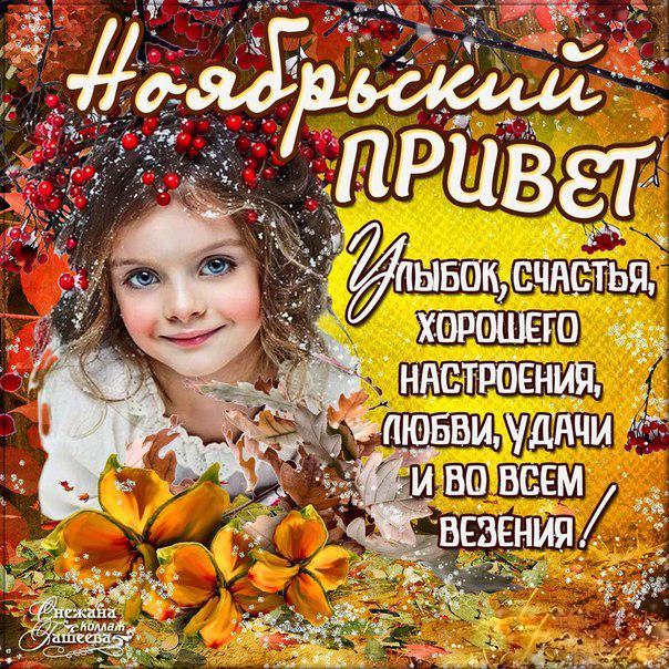 Ноябрьский привет открытка