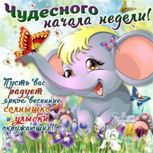 Позитивная открытка начало недели