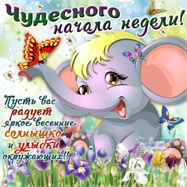 Позитивная открытка начало недели