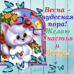 Весна счастья добра открытка